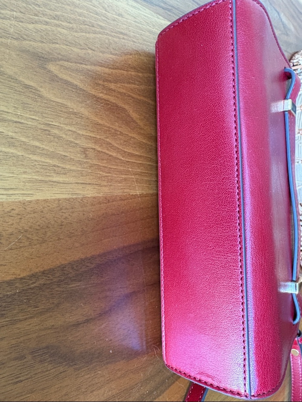 Tory Burch Red Leather Crossbody with Gold Hardware - Picture 11 of 16